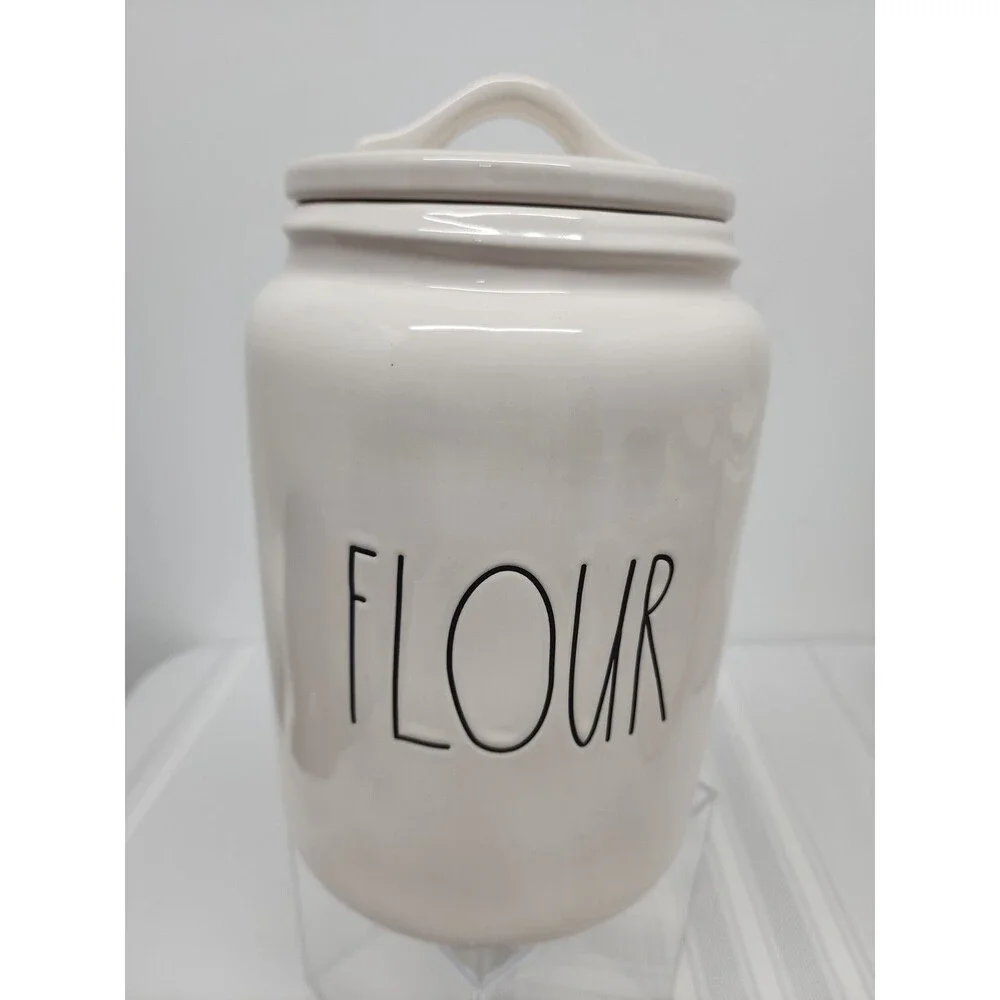 Rae Dunn Artisan Collection By Magenta 8 Inch Long Letter Flour Cannister NWOT